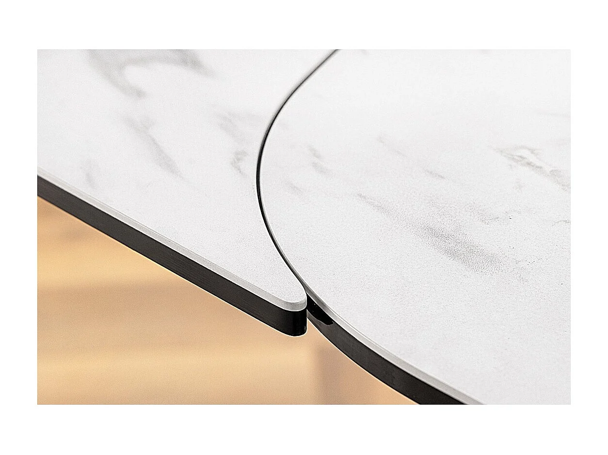 Table AZURA – Extensible 180 à 260 cm – Rectangulaire – Effet marbre blanc – Design contemporain