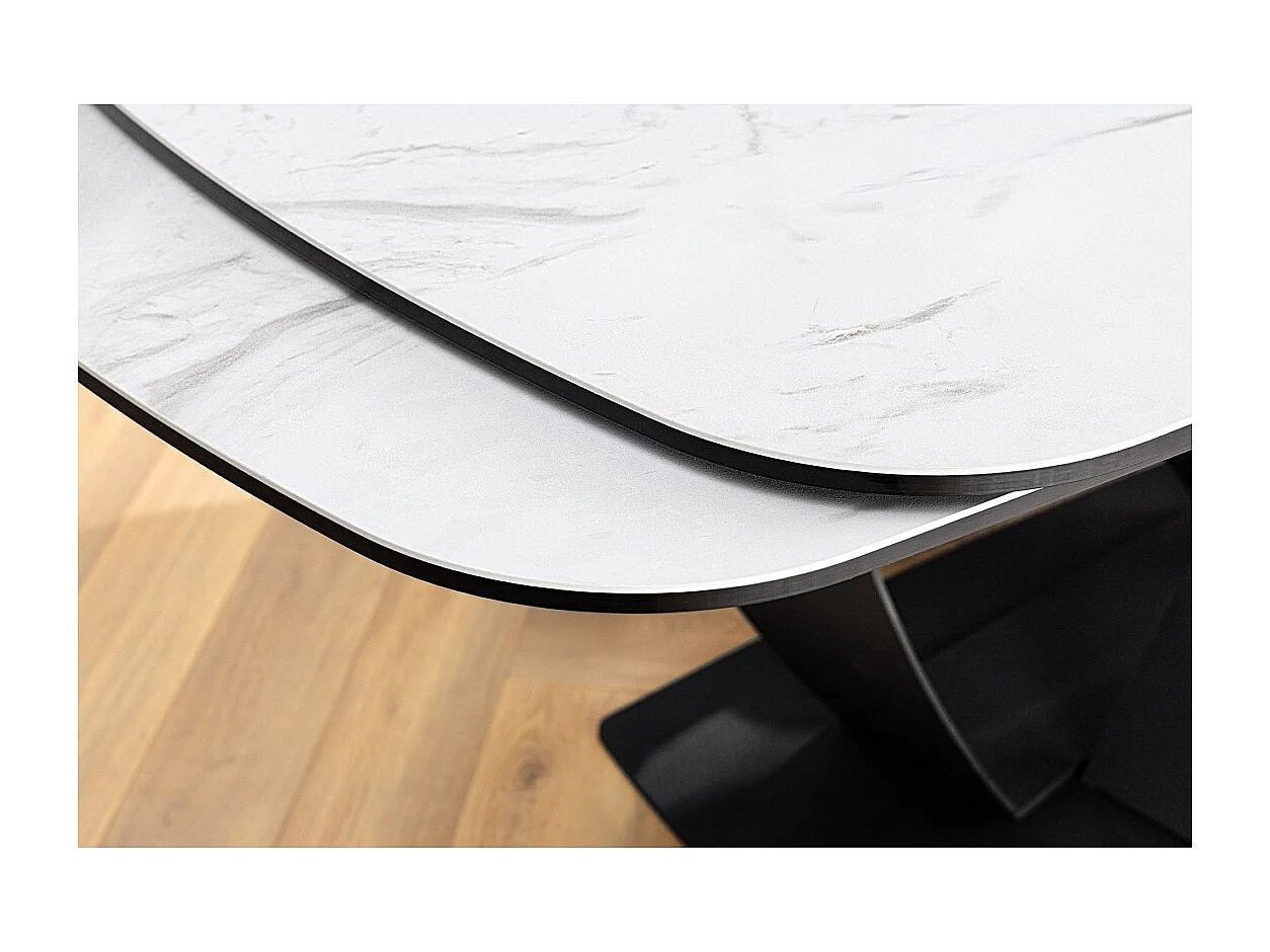 Table AZURA – Extensible 180 à 260 cm – Rectangulaire – Effet marbre blanc – Design contemporain