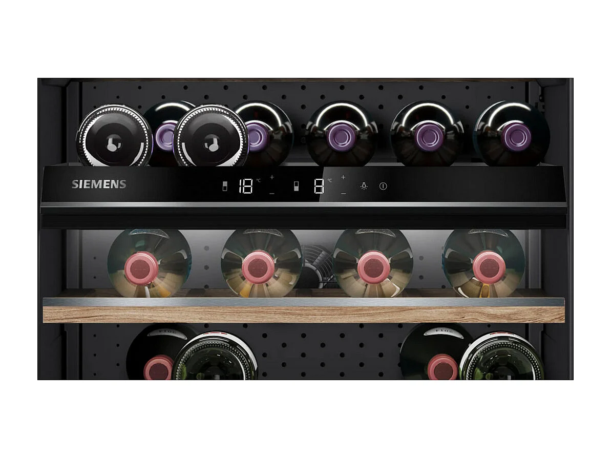Siemens Cave à vin encastrable multizones 44 bouteilles - ku21wahg0