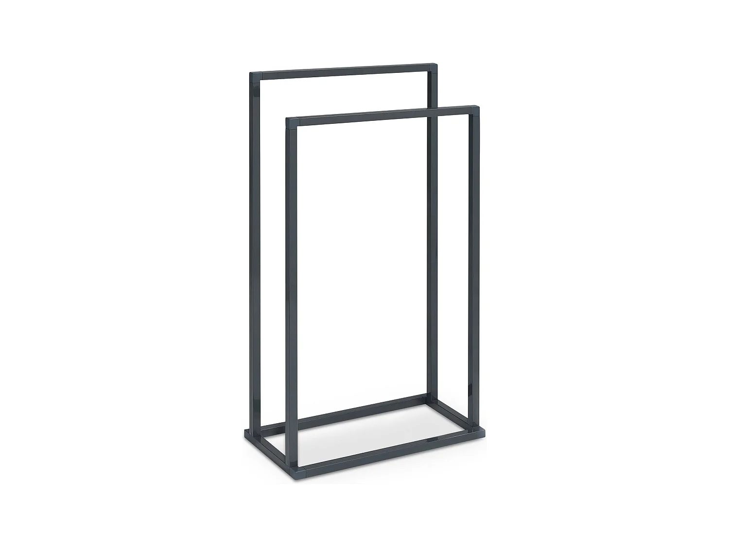 Porte Serviette Salle de Bain MAILO H 84 cm en Métal Gris, Design Simple et Moderne, Sur Pieds avec Socle Stable