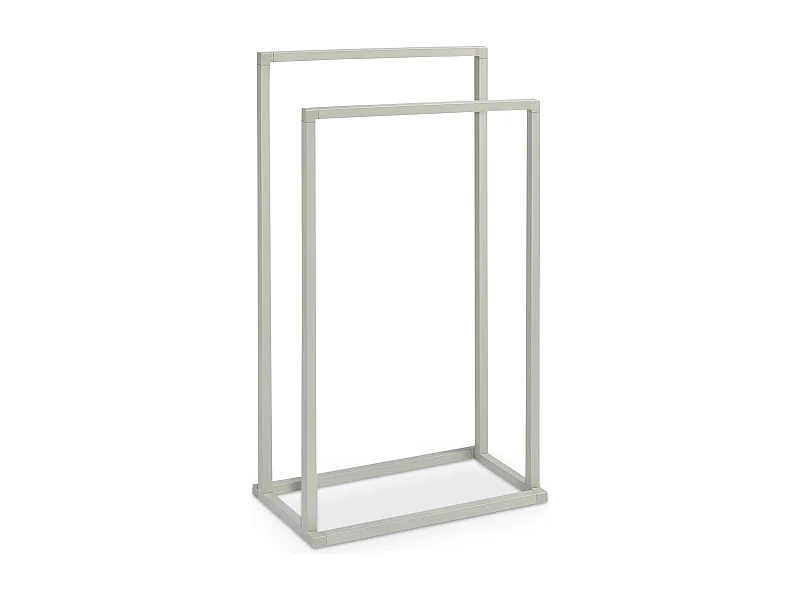 Porte Serviette Salle de Bain MAILO H 84 cm en Métal Beige, Design Simple et Moderne, Sur Pieds avec Socle Stable