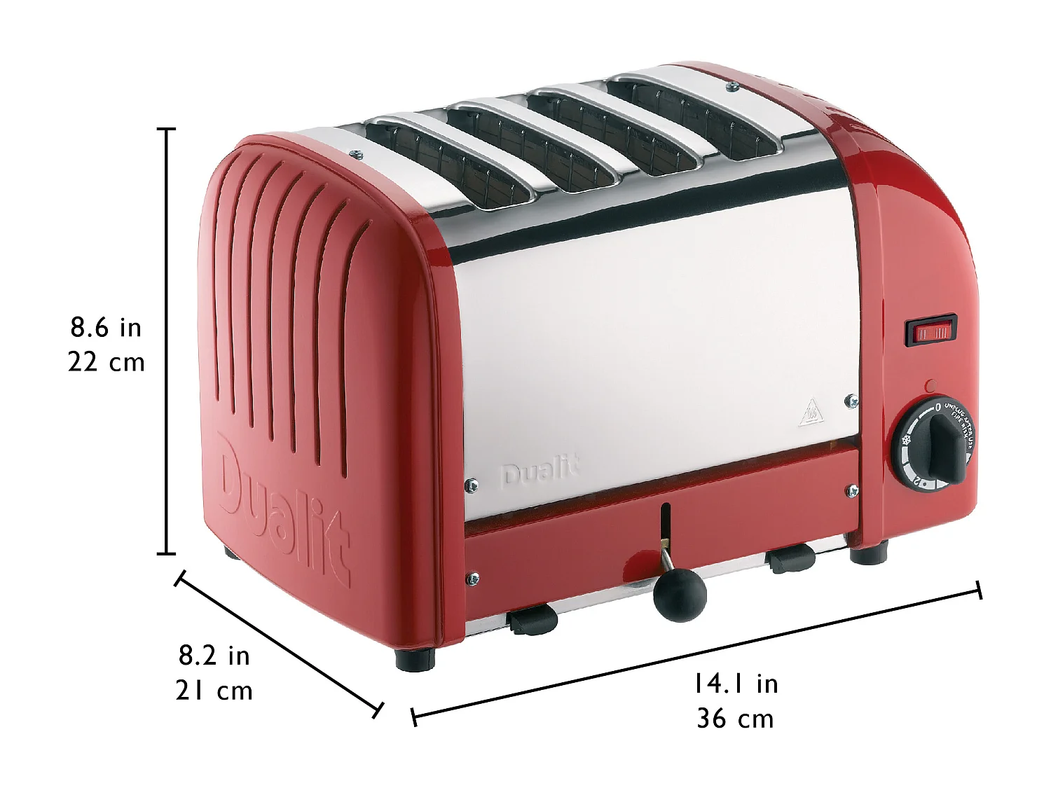 Dualit Grille-pains 4 fentes 2200w rouge - 40366