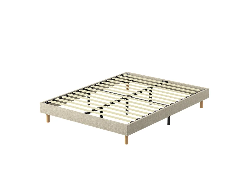 Sommier tapissier 140x200cm, 14 lattes, 9 pieds Hauteur du cadre 29 cm