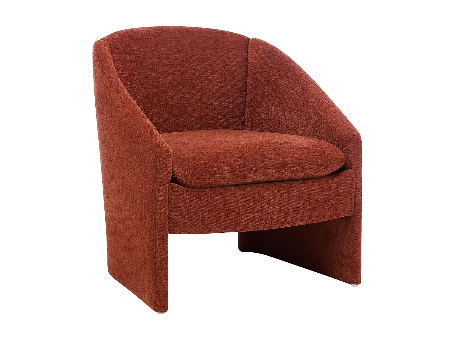 Fauteuil en tissu texturé terracotta TAROLO