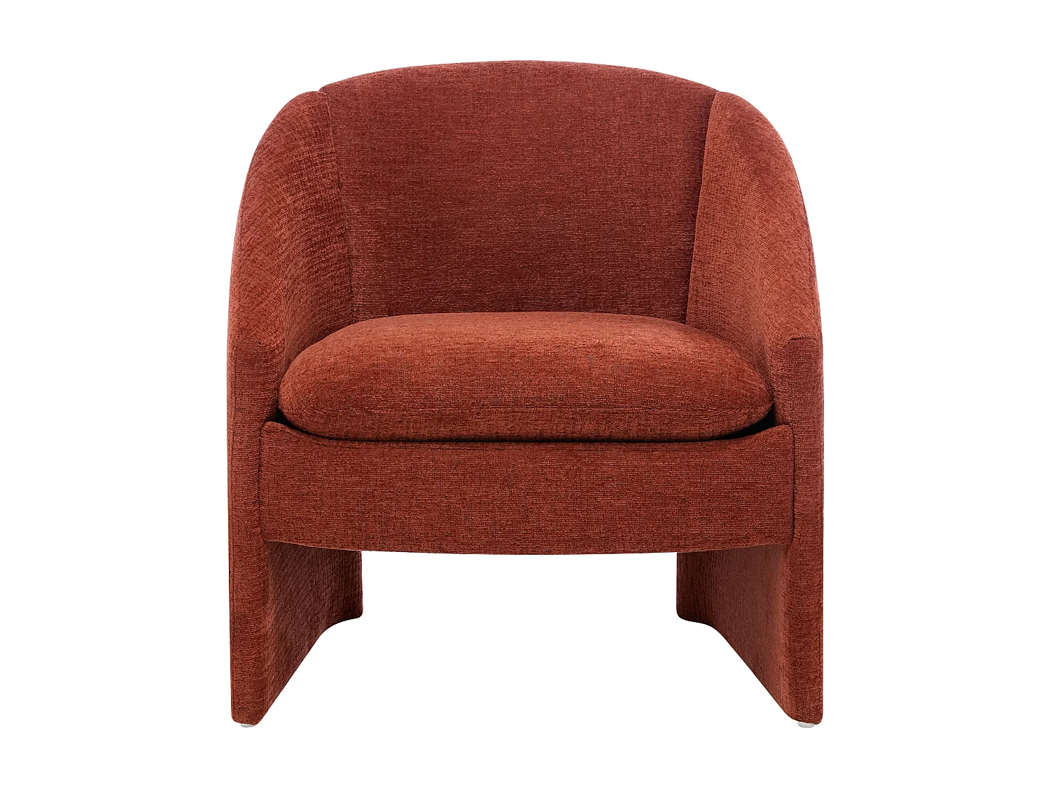 Fauteuil en tissu texturé terracotta TAROLO