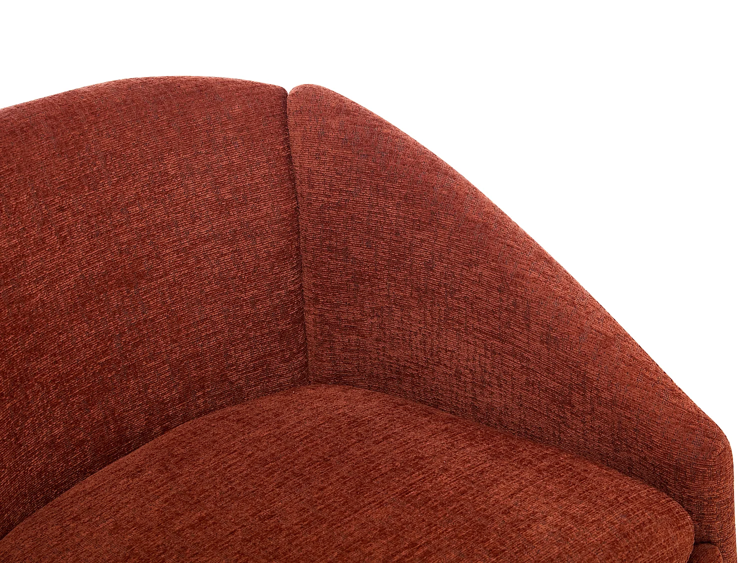 Fauteuil en tissu texturé terracotta TAROLO