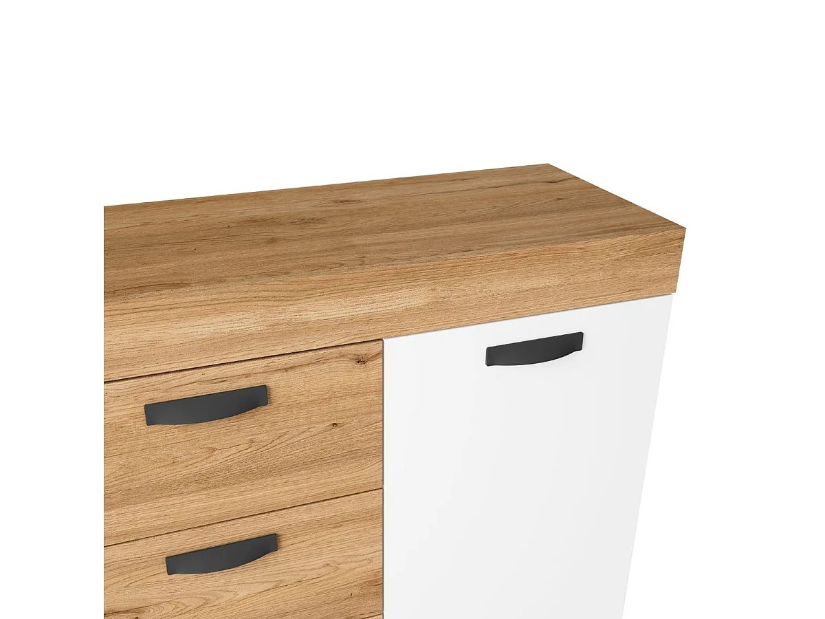 Aparador Argos 2 3 cajones + 2 puertas blanco mate/natural 90,5x140x39,6 cm