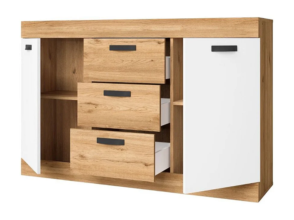 Aparador Argos 2 3 cajones + 2 puertas blanco mate/natural 90,5x140x39,6 cm