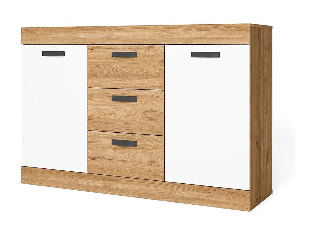 Aparador Argos 2 3 cajones + 2 puertas blanco mate/natural 90,5x140x39,6 cm