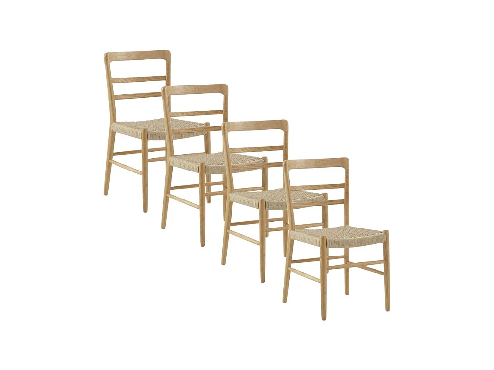 Lot de 4 chaises en bois de toon naturel
