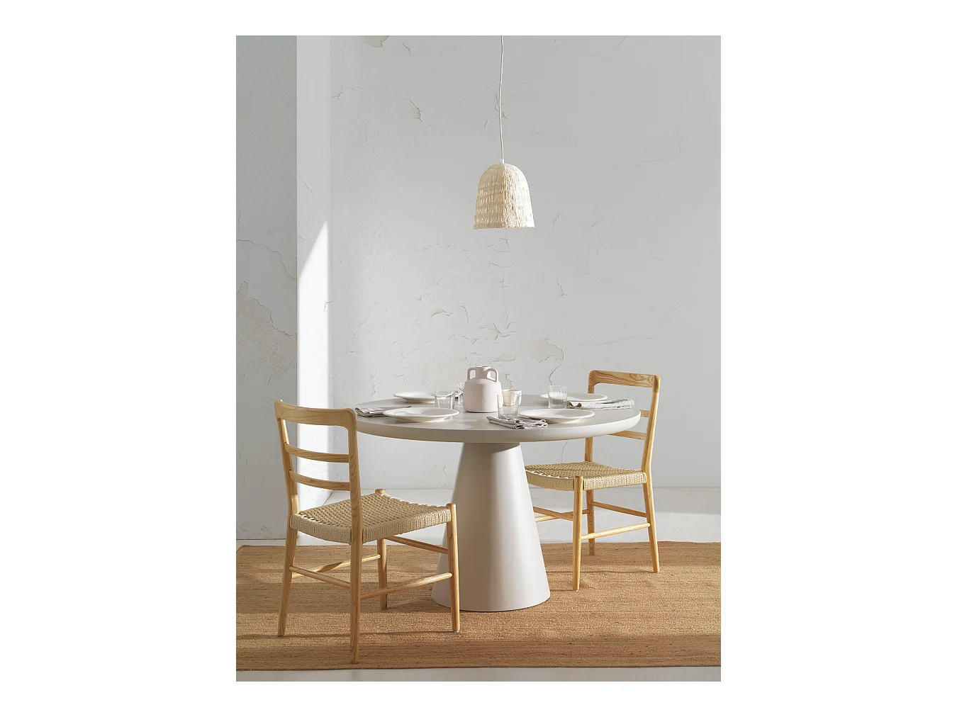 Lot de 4 chaises en bois de toon naturel