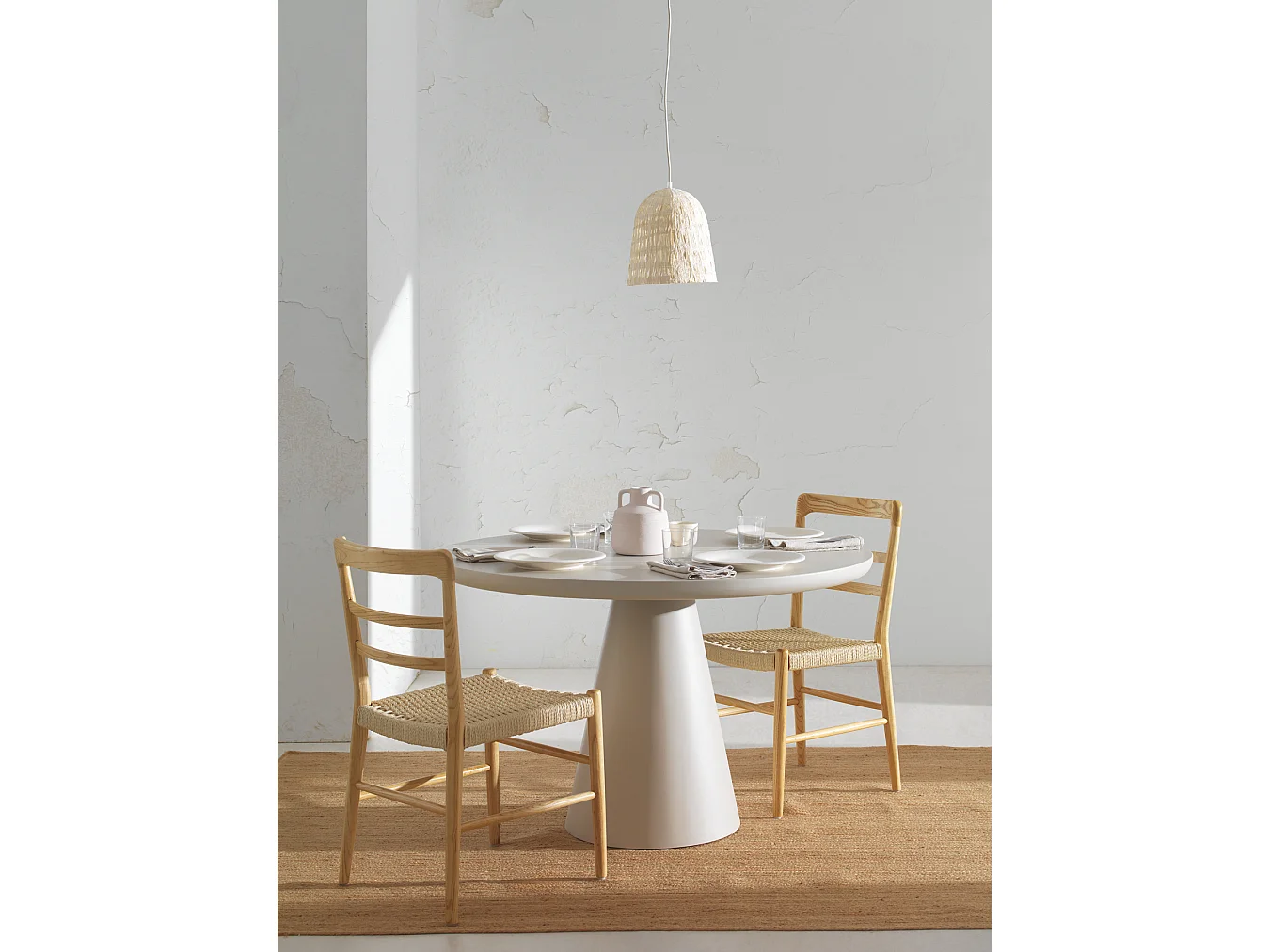 Lot de 4 chaises en bois de toon naturel