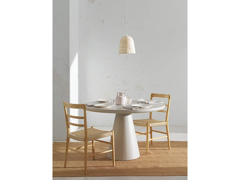 Pacote de 4 cadeiras em madeira de toon natural