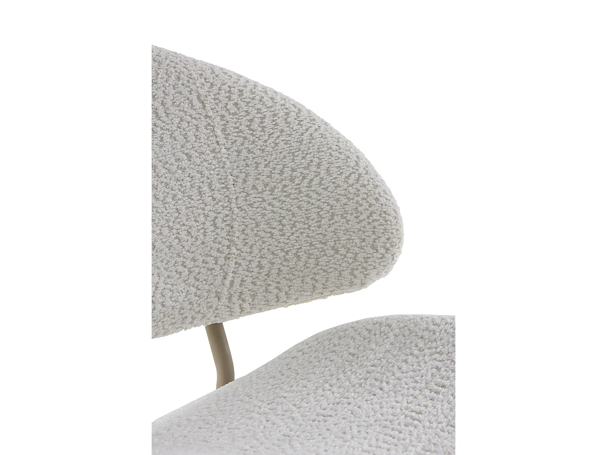 4er-Set Stühle mit cremefarbenem Chenille-Bezug