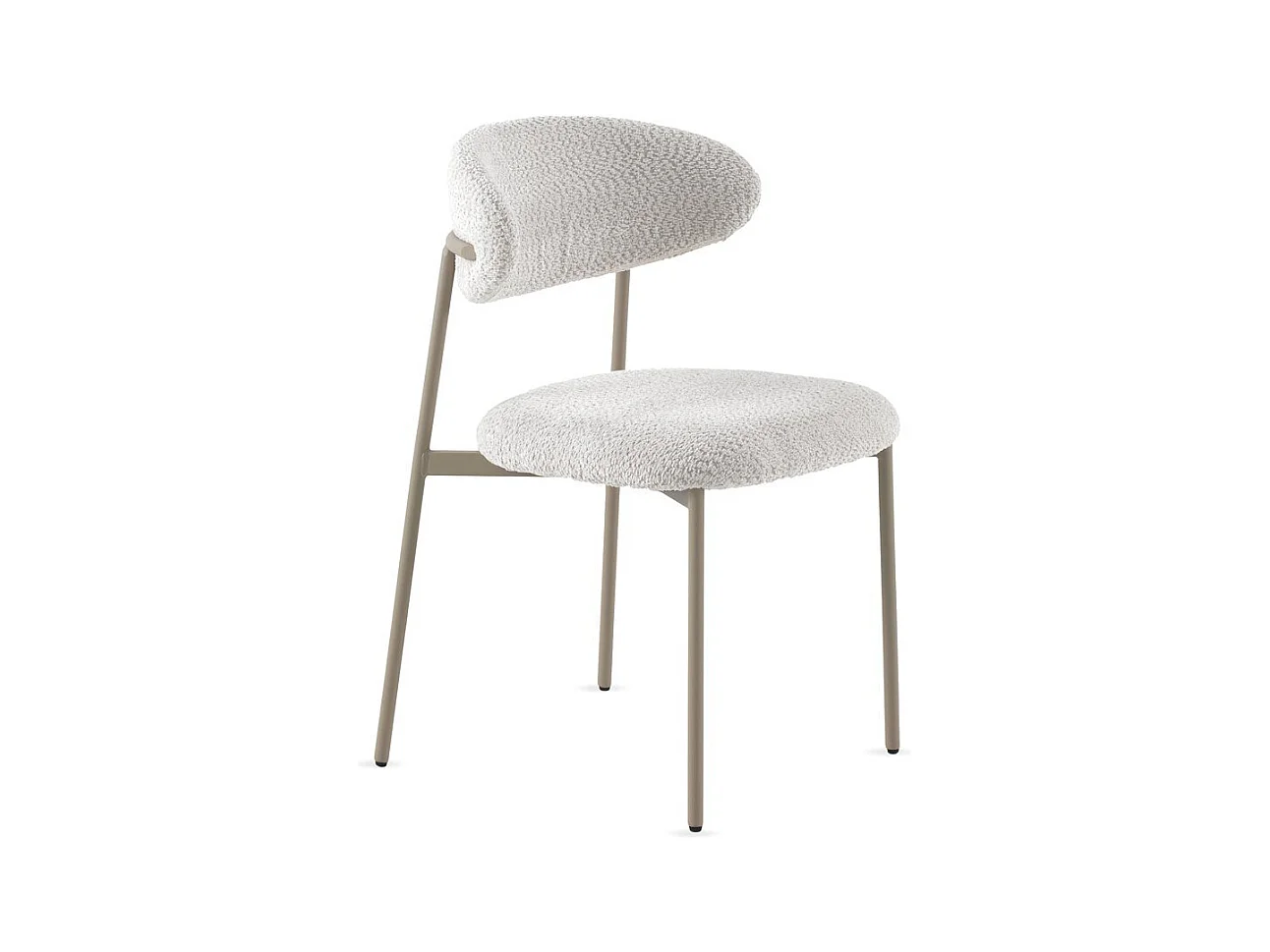 Lot de  4 chaises tapissées en chenille blanche