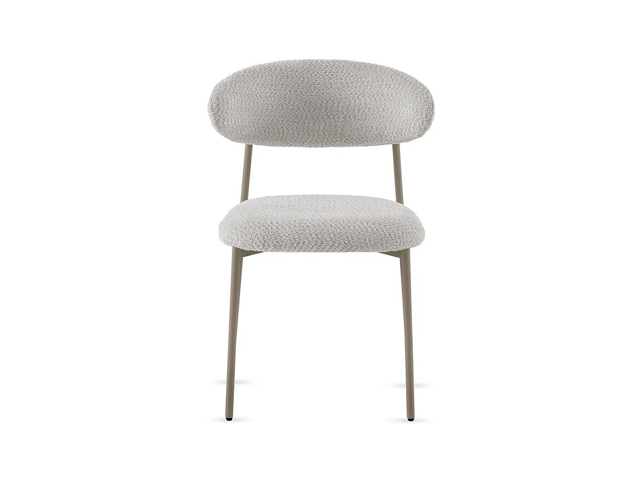 Lot de  4 chaises tapissées en chenille blanche
