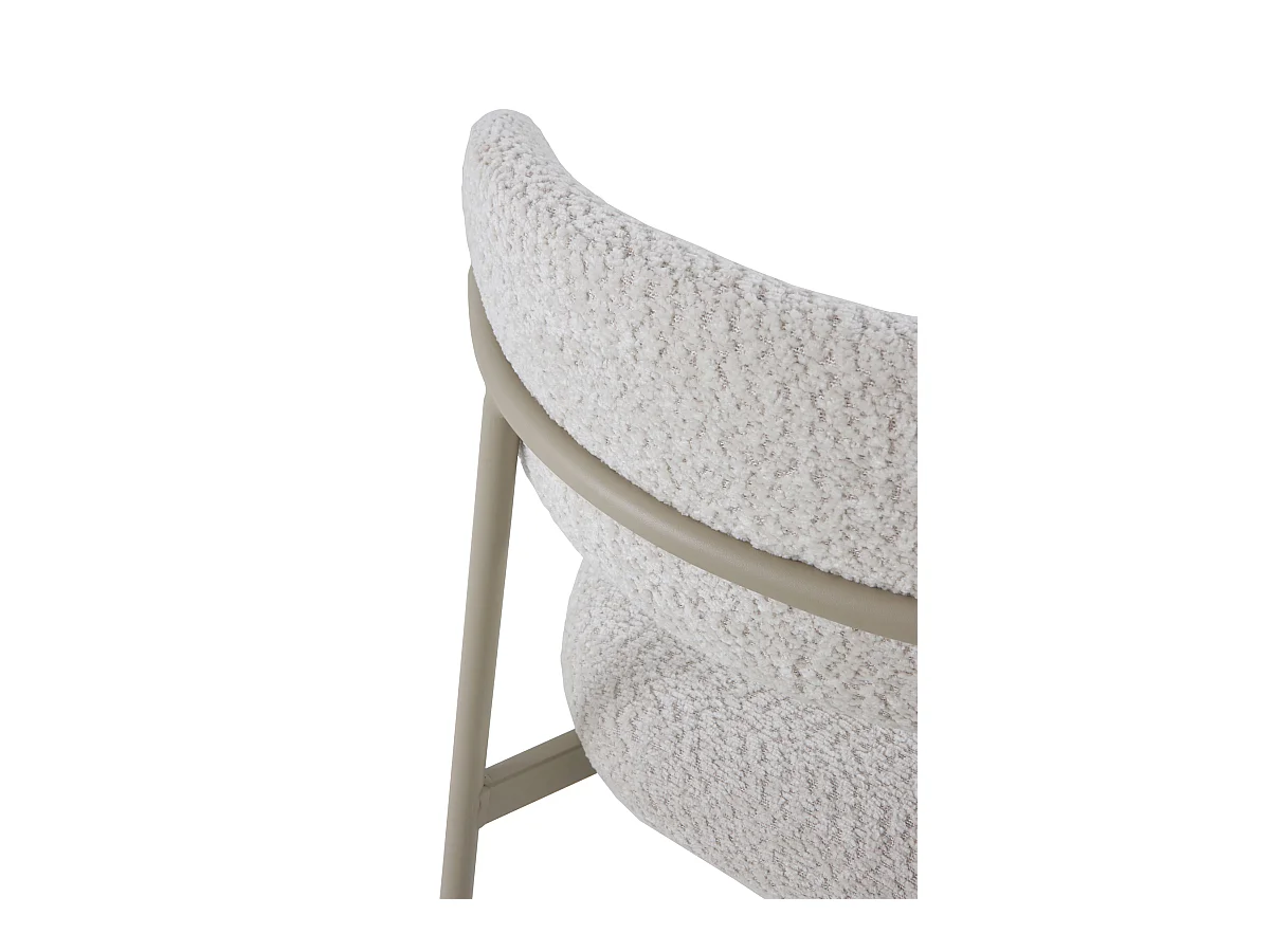 Lot de  4 chaises tapissées en chenille blanche