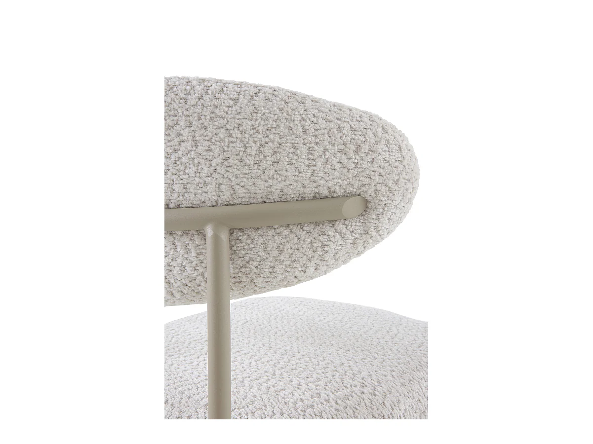 Lot de  4 chaises tapissées en chenille blanche