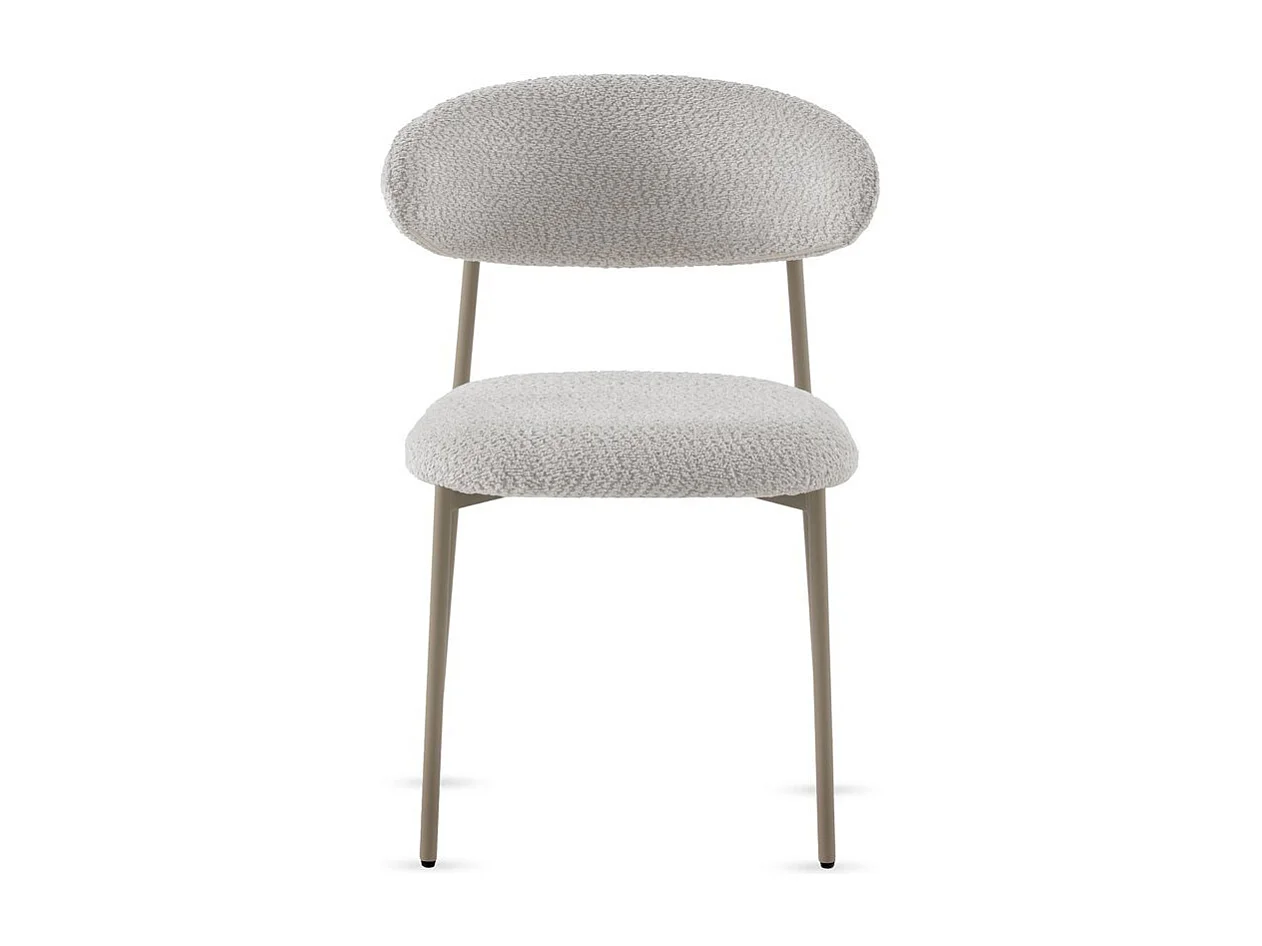 Lot de  4 chaises tapissées en chenille blanche