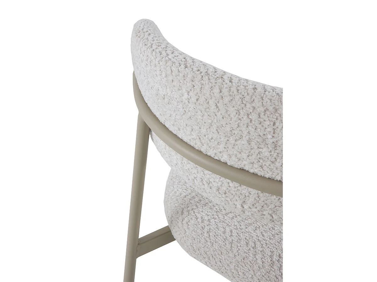Lot de  4 chaises tapissées en chenille blanche