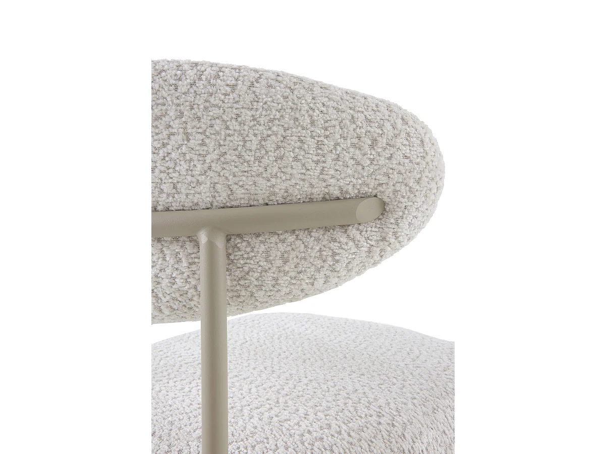 Lot de  4 chaises tapissées en chenille blanche
