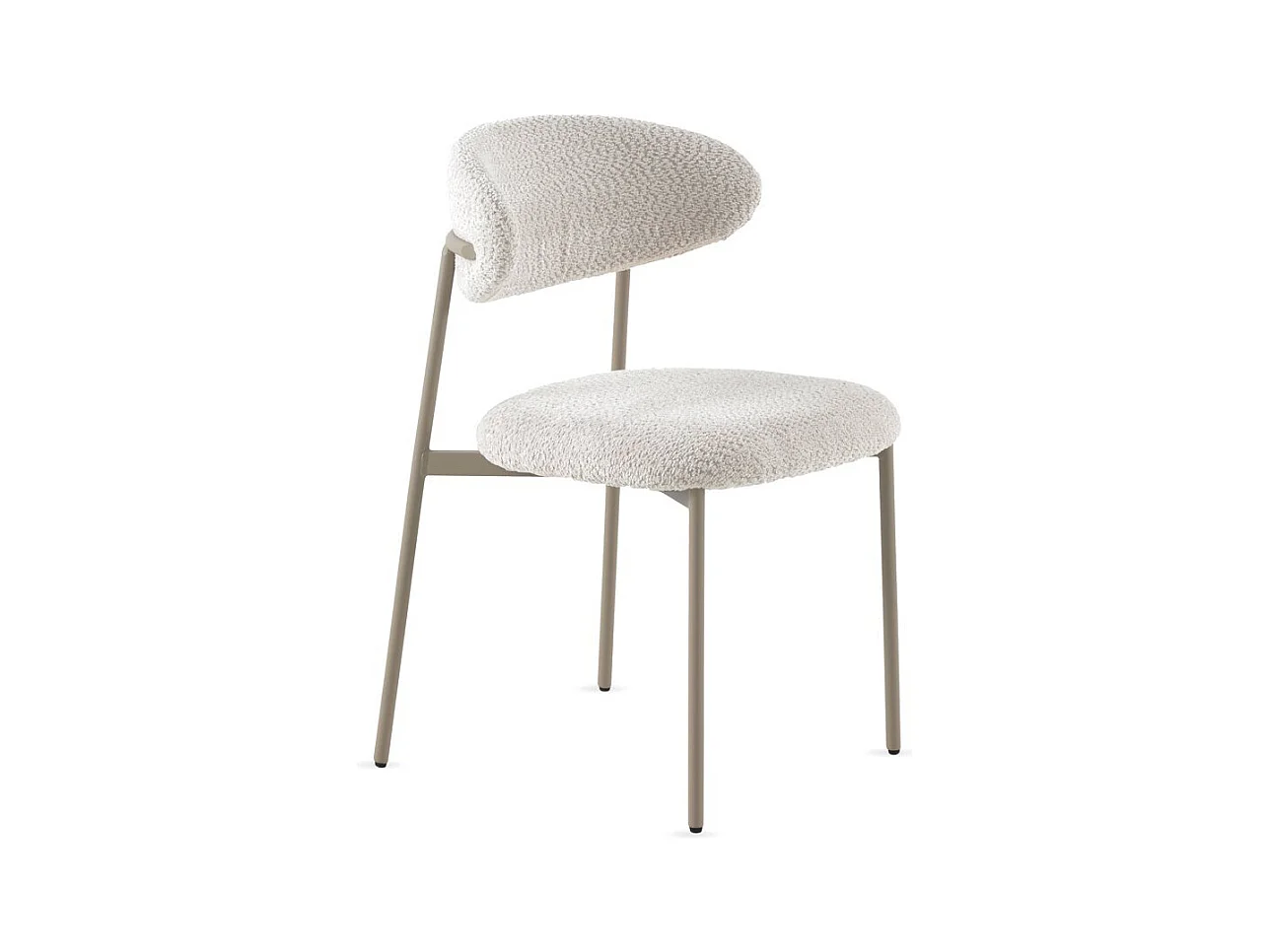 Lot de  4 chaises tapissées de chenille couleur crème