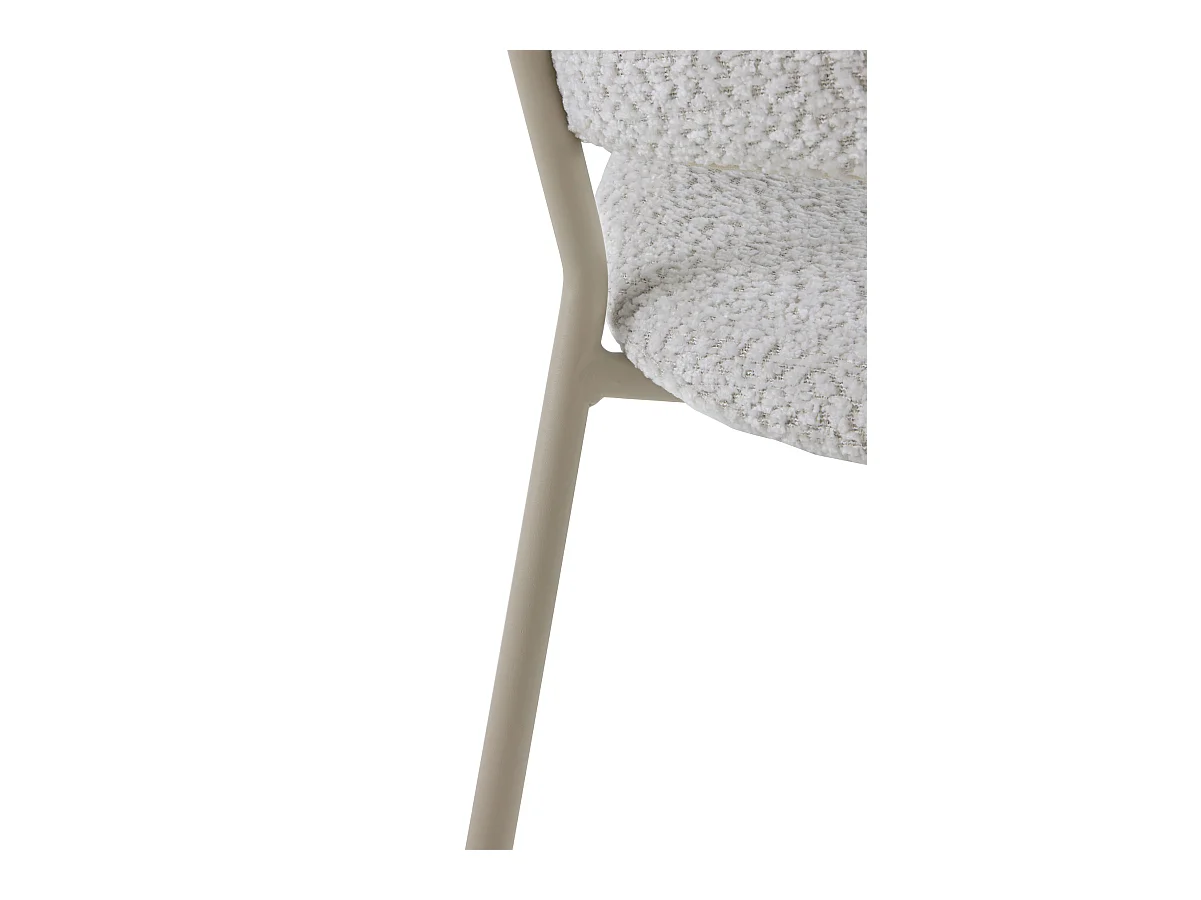 Lot de  4 chaises tapissées de chenille couleur crème