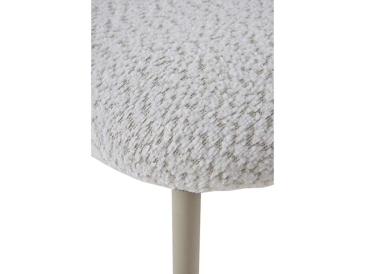 4er-Set Stühle mit cremefarbenem Chenille-Bezug