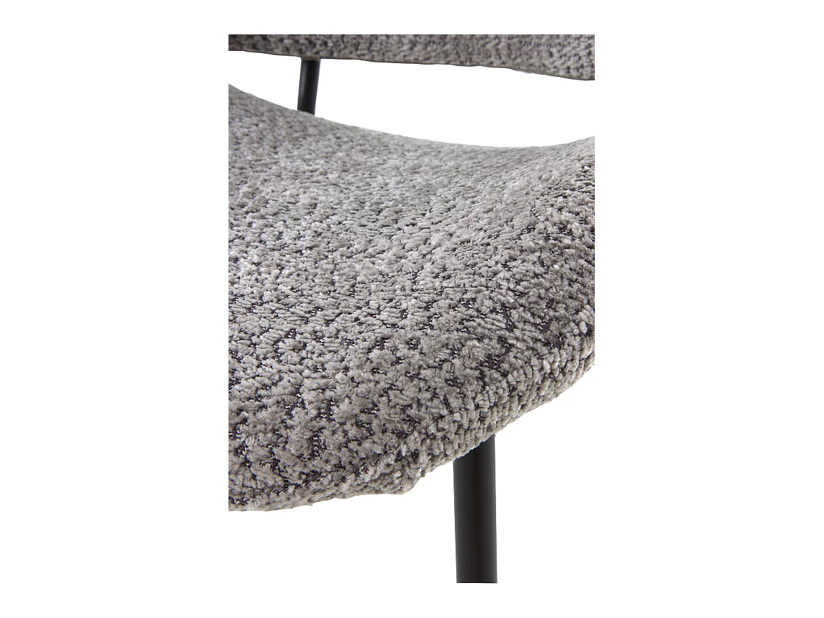 Lot de  4 chaises tapissées en chenille gris foncé