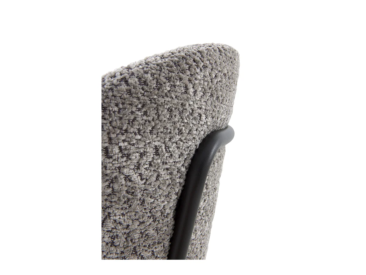 Lot de  4 chaises tapissées en chenille gris foncé