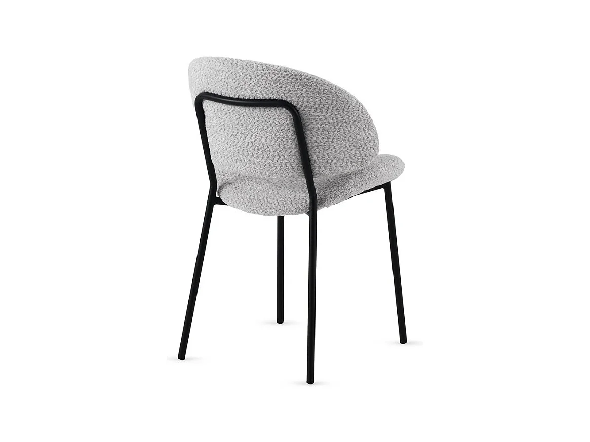 Lot de  4 chaises tapissées de chenille couleur gris clair