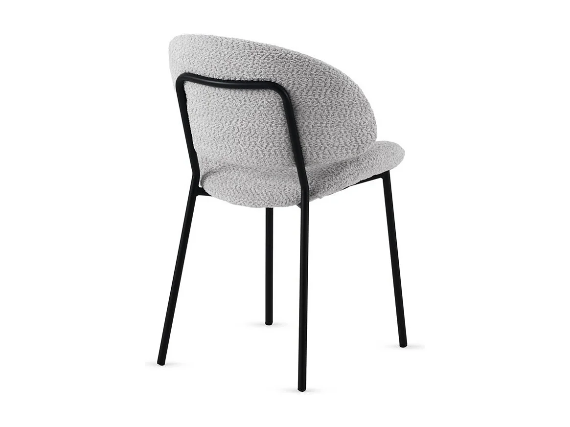 Pack de  4 sillas tapizadas en chenilla color gris claro