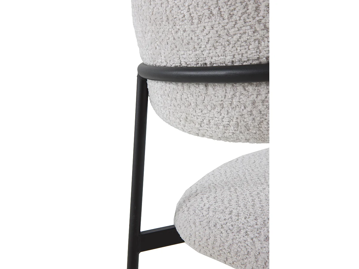 4er-Set Stühle mit hellgrauem Chenille-Bezug