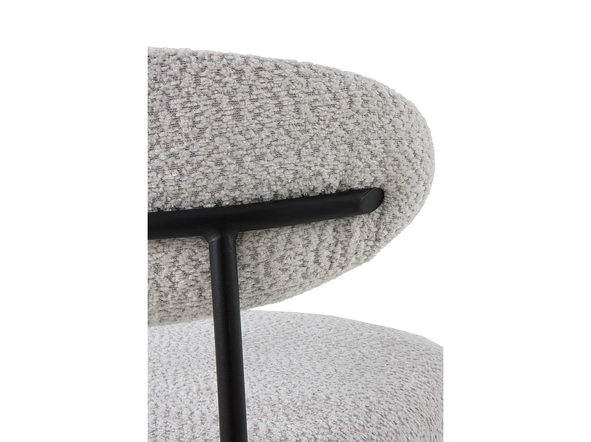 4er-Set Stühle mit hellgrauem Chenille-Bezug