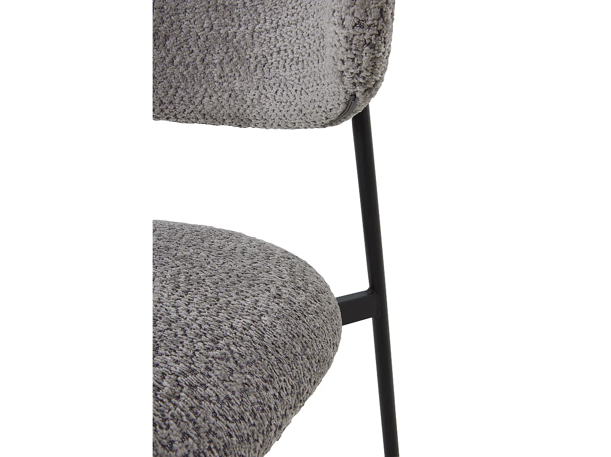 Lot de  4 chaises tapissées de chenille couleur gris foncé