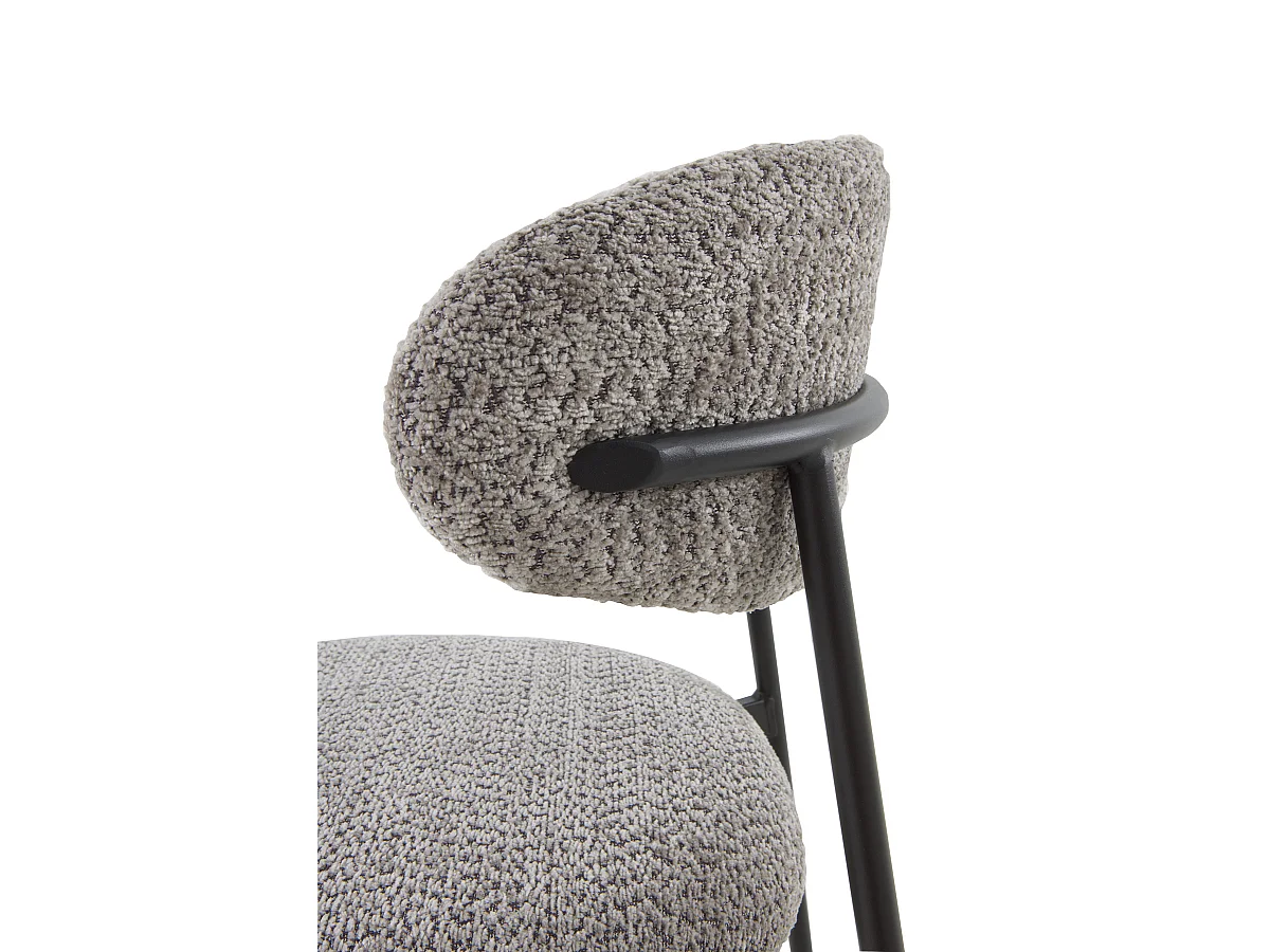 Lot de  4 chaises tapissées de chenille couleur gris foncé