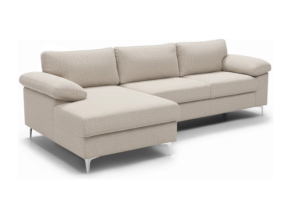 Sofá Chaise Longue Cyril 260 cm Bege, Chaise Esquerda