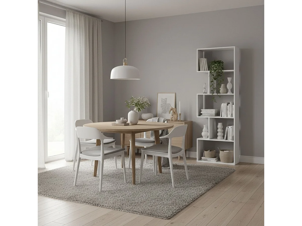 Estantería Neón 5 niveles diseño asimétrico blanco 180,6x60x25 cm