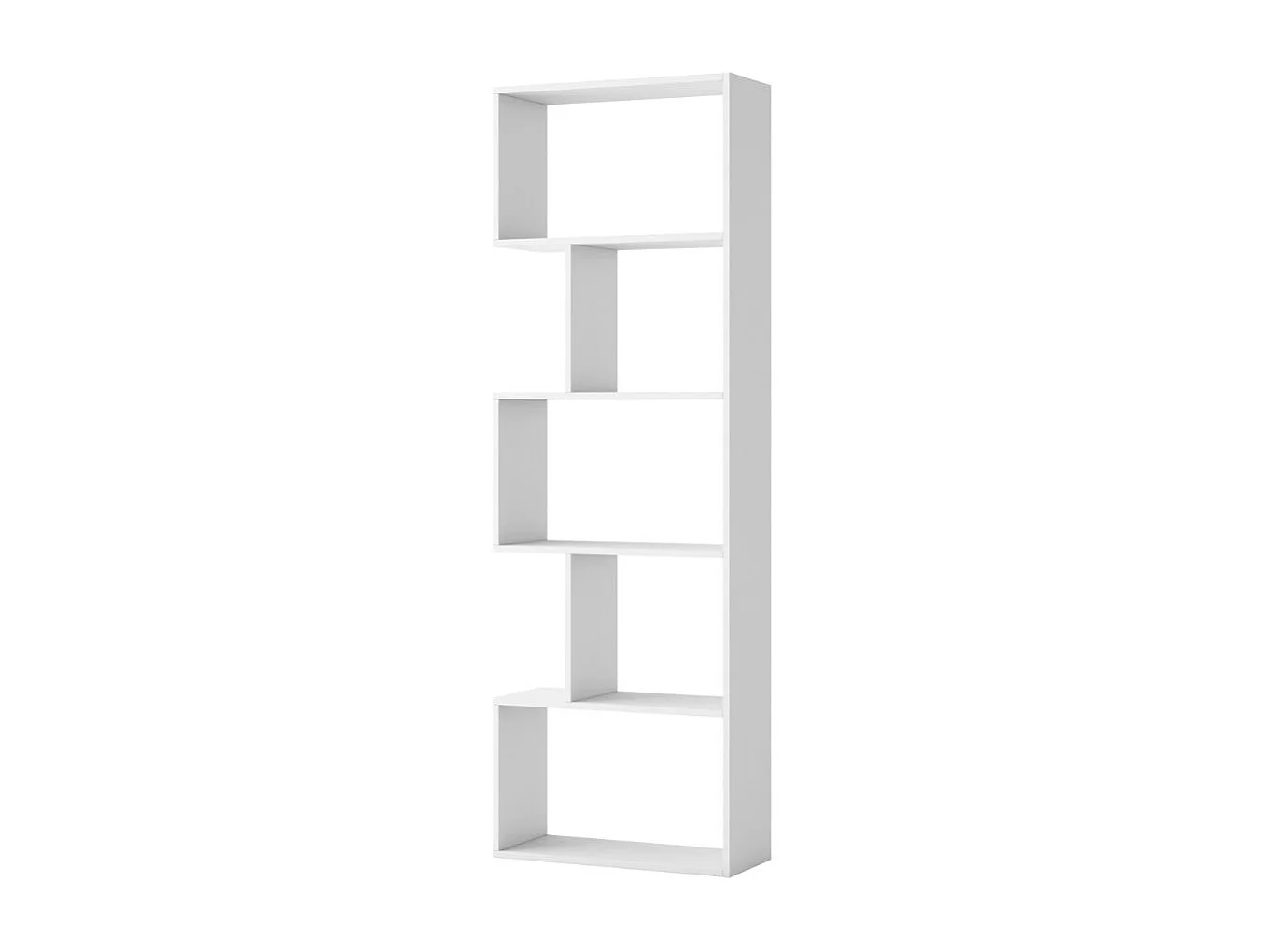 Estantería Neón 5 niveles diseño asimétrico blanco 180,6x60x25 cm