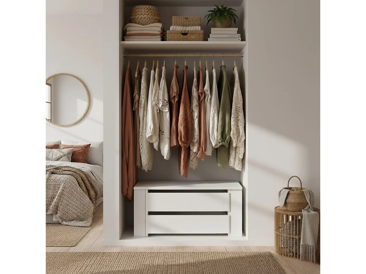 Cajonera interior 2 cajones blanco mate 34,5x88,3x45 cm