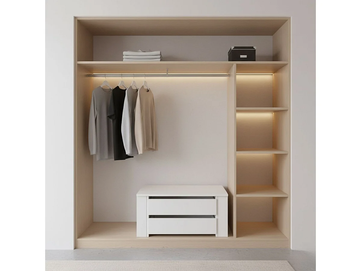 Cajonera interior 2 cajones blanco mate 34,5x88,3x45 cm