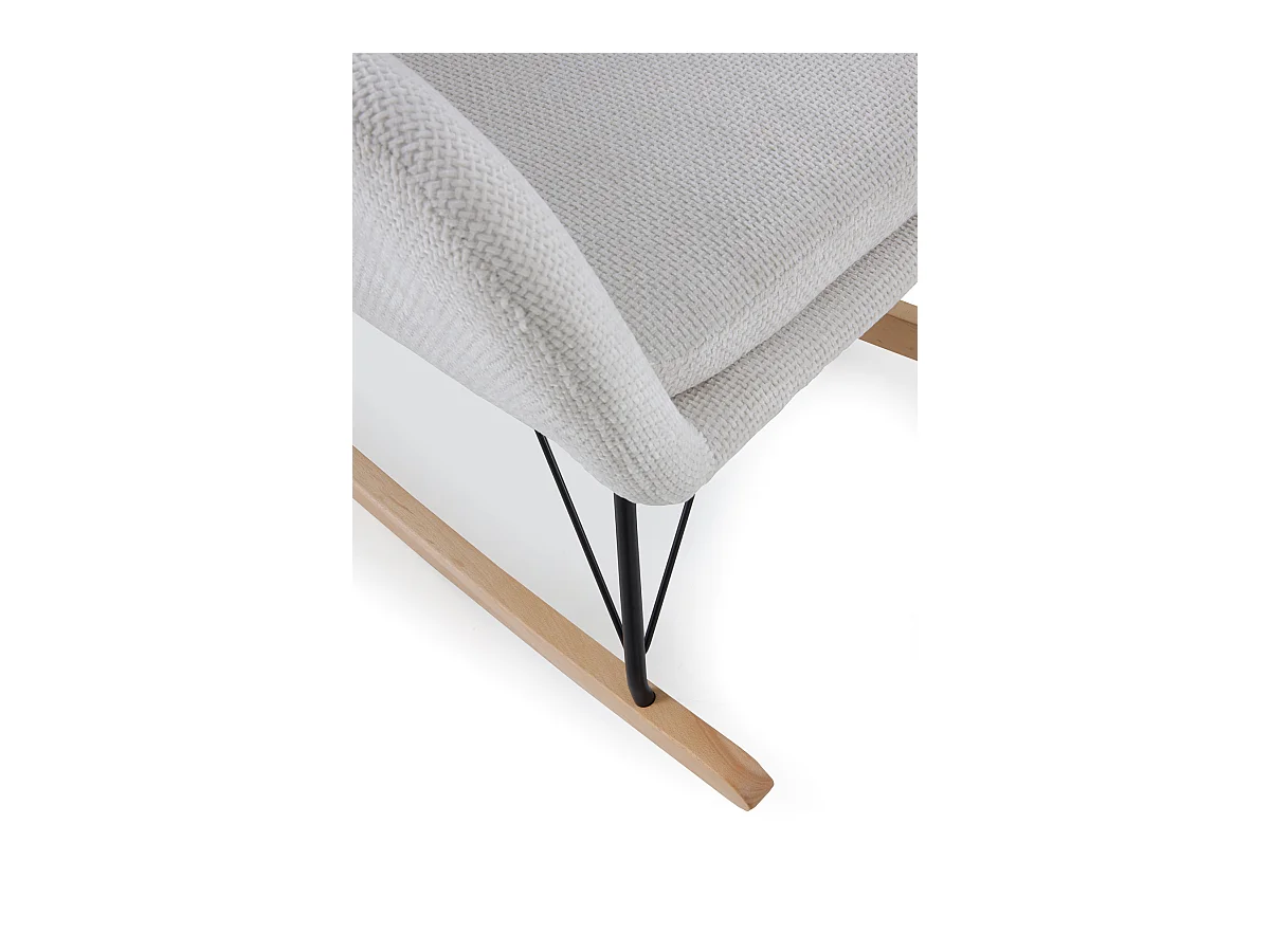 Balancín tapizado en chenilla blanca