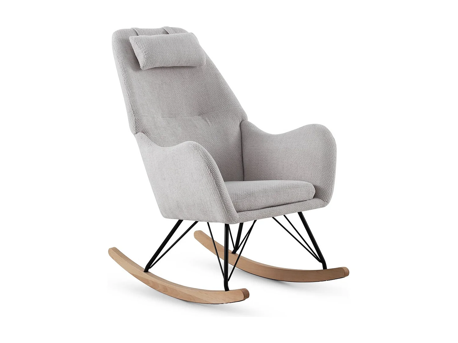 Balancín tapizado en chenilla blanco