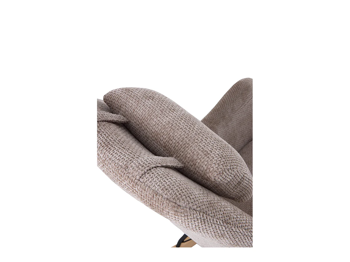 Schaukelstuhl mit braunem Chenillebezug