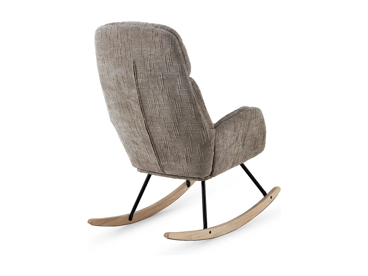 Gevulde schommelstoel in bruine chenille