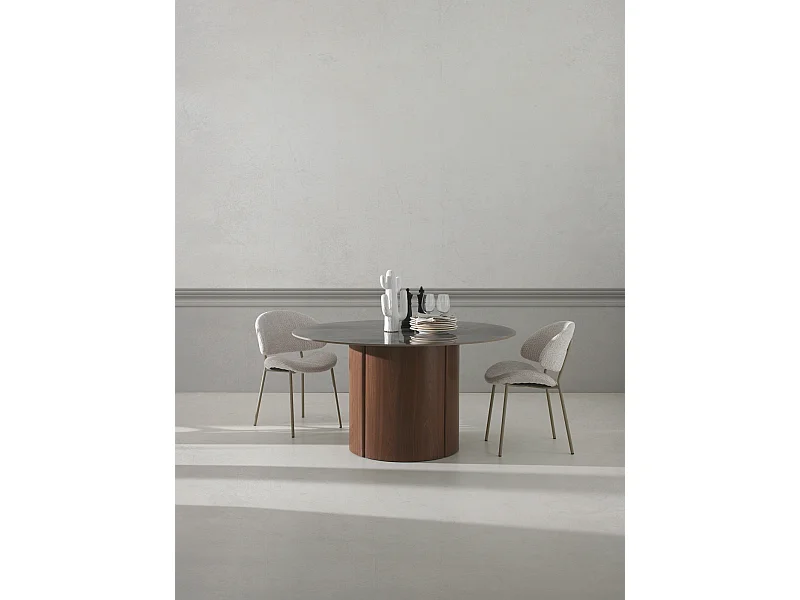 Tavolo rotondo 140 diam. con piano in ceramica