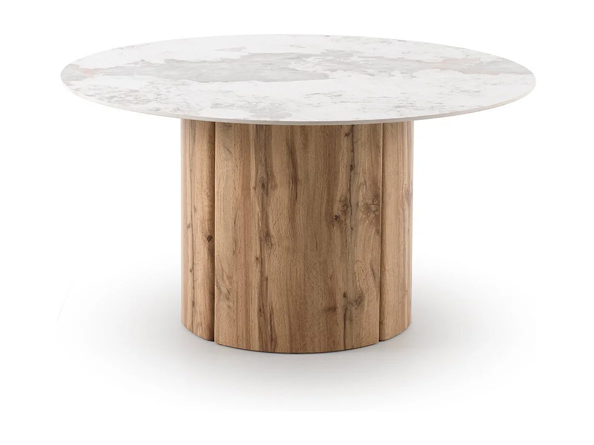 Table ronde 140 diam. avec plateau en céramique