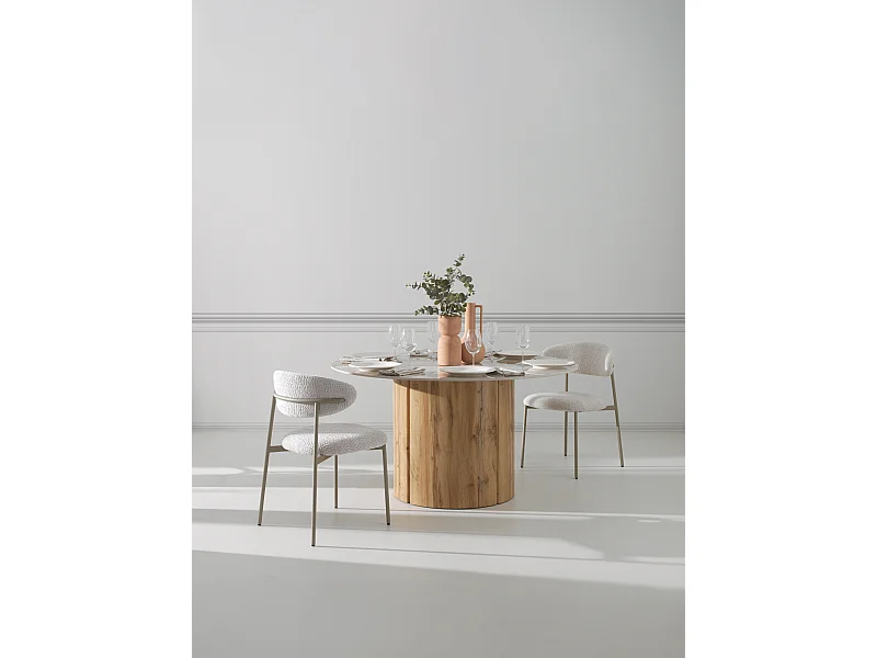 Table ronde 140 diam. avec plateau en céramique