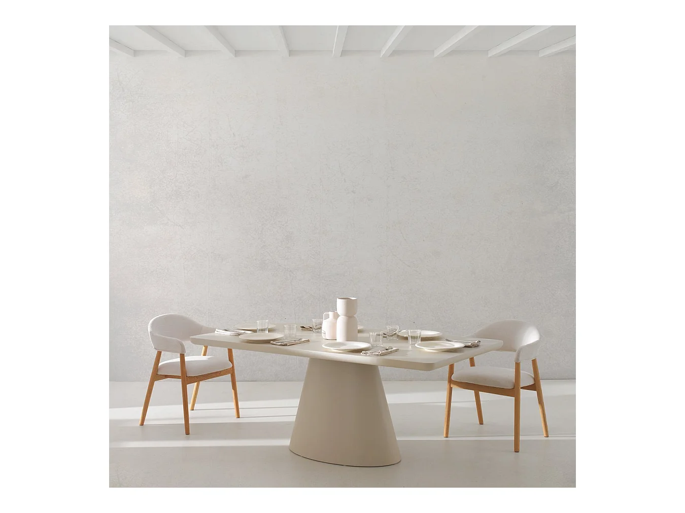 Table 180x100 panneau de fibres de moyenne densité couleur taupe