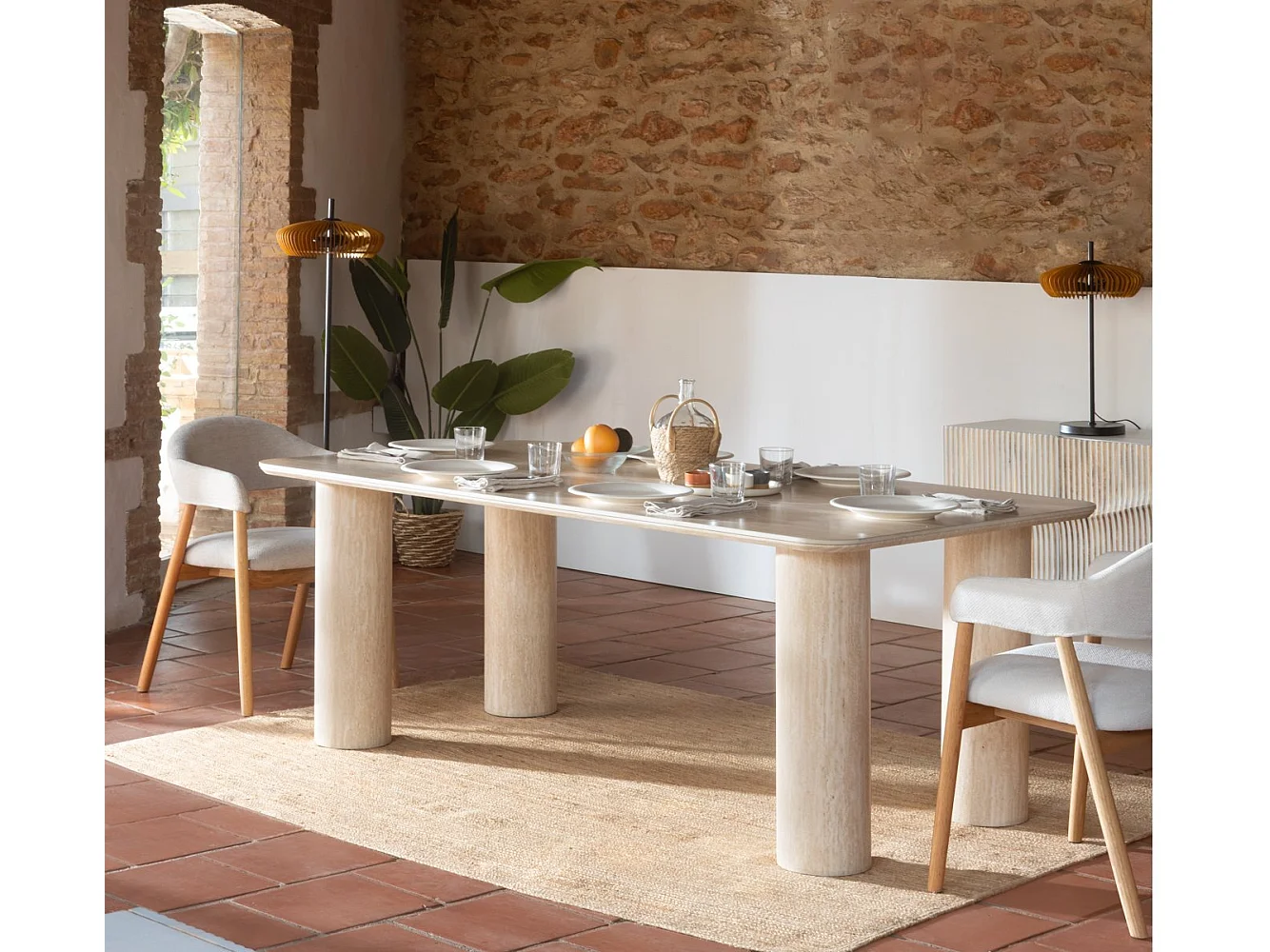 Rechteckiger Tisch 200x100 mit Keramikplatte